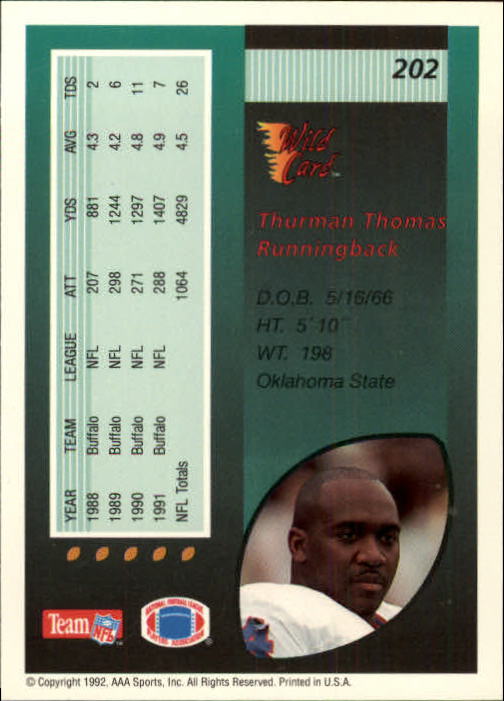 1992 Wild Card Football #s 1-250 +Rookies (A1801) - You Pick - 15+ FREE SHIP - Picture 389 of 475