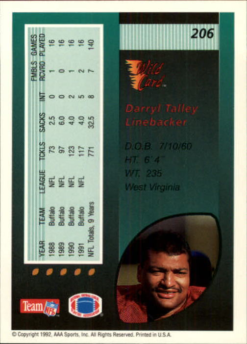 1992 Wild Card Football #s 1-250 +Rookies (A1801) - You Pick - 15+ FREE SHIP - Picture 395 of 475