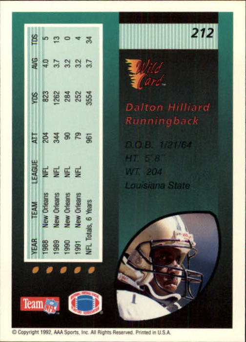1992 Wild Card Football #s 1-250 +Rookies (A1801) - You Pick - 15+ FREE SHIP - Picture 405 of 475