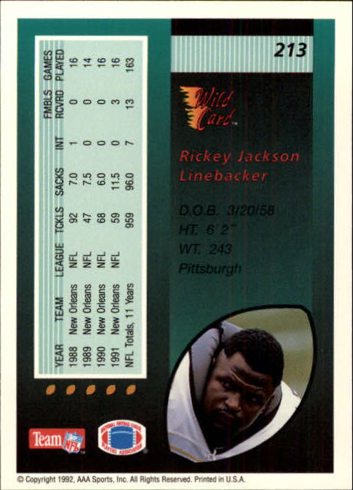 1992 Wild Card Football #s 1-250 +Rookies (A1801) - You Pick - 15+ FREE SHIP - Picture 407 of 475