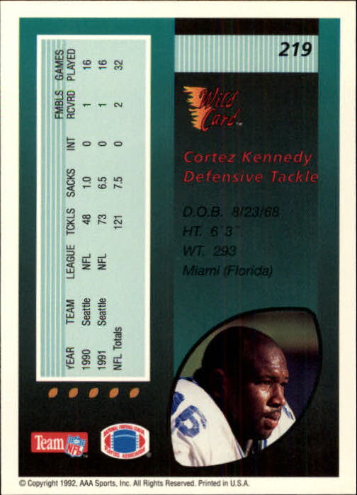 1992 Wild Card Football #s 1-250 +Rookies (A1801) - You Pick - 15+ FREE SHIP - Picture 419 of 475