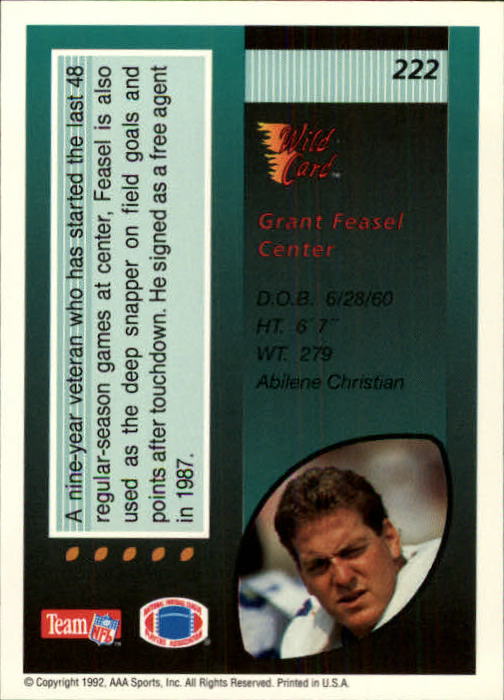 1992 Wild Card Football #s 1-250 +Rookies (A1801) - You Pick - 15+ FREE SHIP - Picture 423 of 475