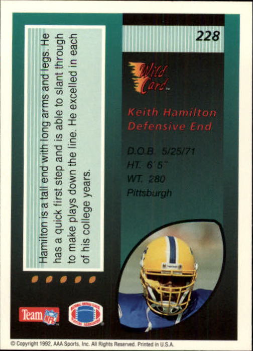 1992 Wild Card Football #s 1-250 +Rookies (A1801) - You Pick - 15+ FREE SHIP - Picture 435 of 475