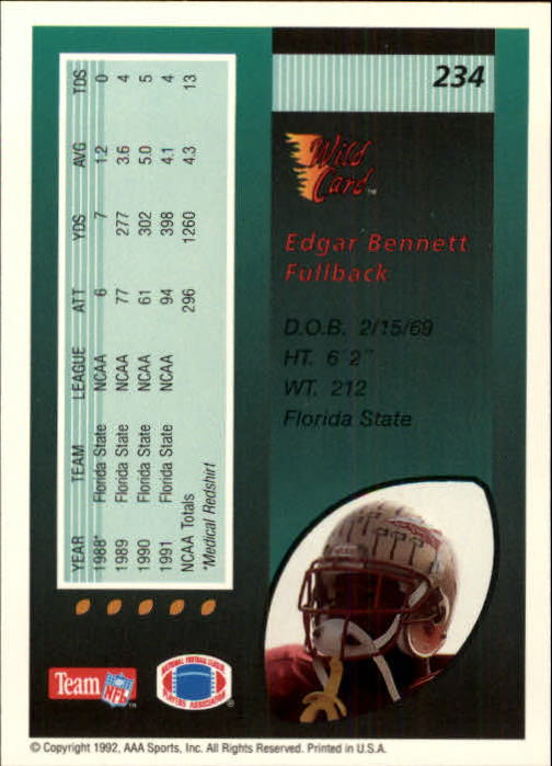 1992 Wild Card Football #s 1-250 +Rookies (A1801) - You Pick - 15+ FREE SHIP - Picture 445 of 475