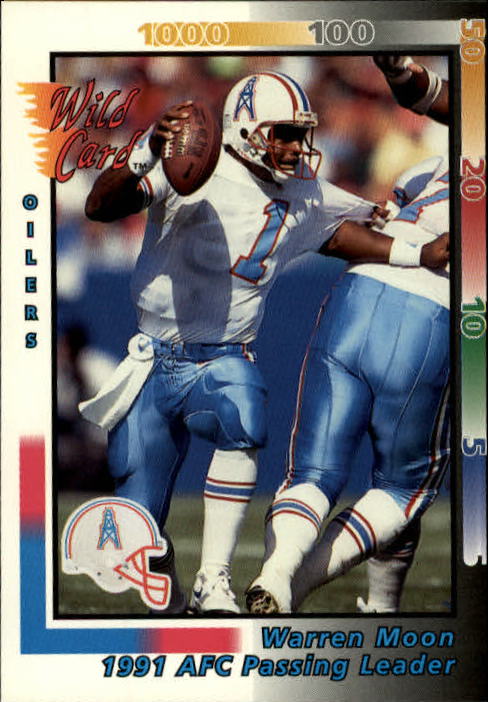 Warren Moon Signed Houston Oilers 1992 Fleer Football Card Beckett