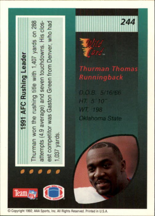 1992 Wild Card Football #s 1-250 +Rookies (A1801) - You Pick - 15+ FREE SHIP - Picture 465 of 475