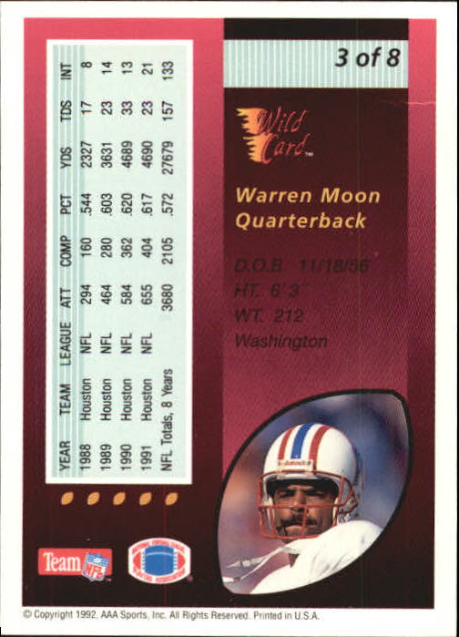 1992 Wild Card Football "Insert" Cards - Picture 11 of 27