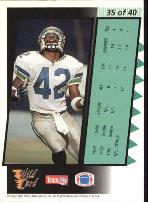 1992 Wild Card Football "Insert" Cards - Picture 23 of 27