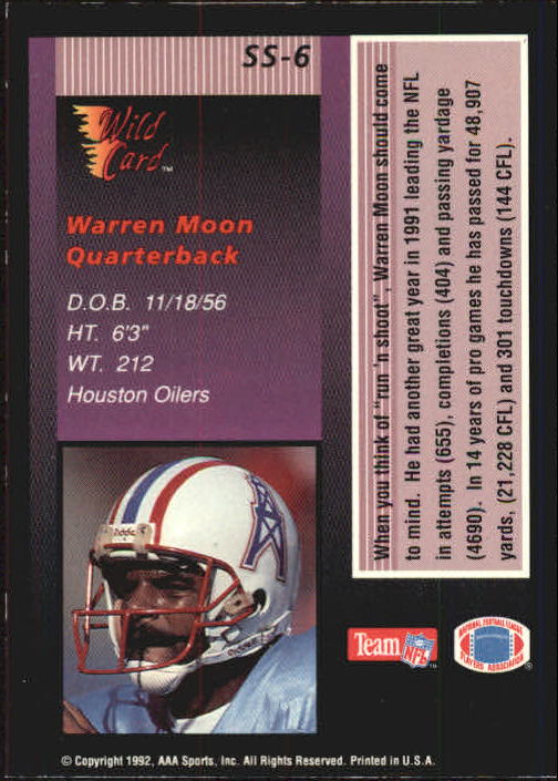 1992 Wild Card Football "Stat Smashers" Insert and Promo Cards - Picture 10 of 70