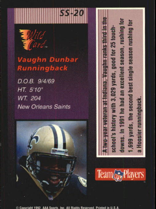 1992 Wild Card Football "Stat Smashers" Insert and Promo Cards - Picture 20 of 70