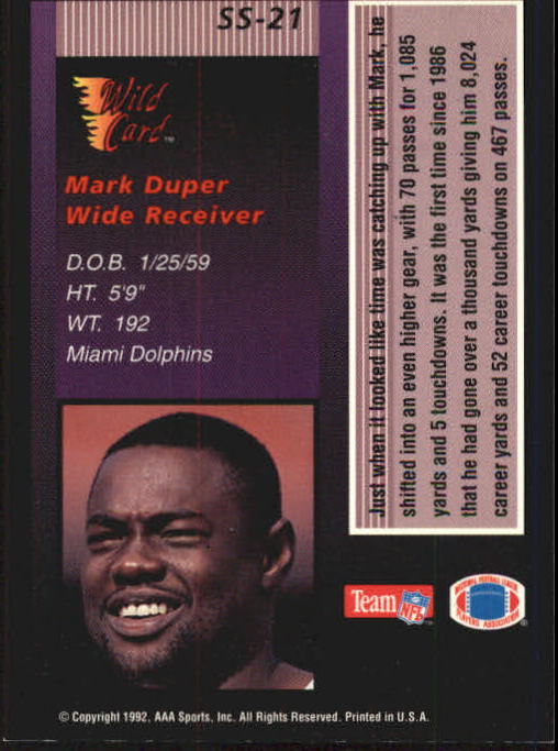 1992 Wild Card Football "Stat Smashers" Insert and Promo Cards - Picture 22 of 70