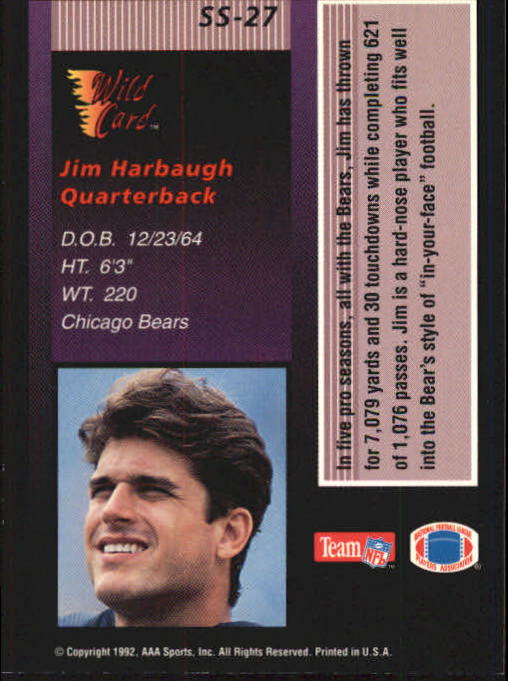 1992 Wild Card Football "Stat Smashers" Insert and Promo Cards - Picture 30 of 70