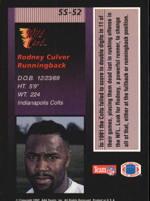 1992 Wild Card Football "Stat Smashers" Insert and Promo Cards - Picture 66 of 70