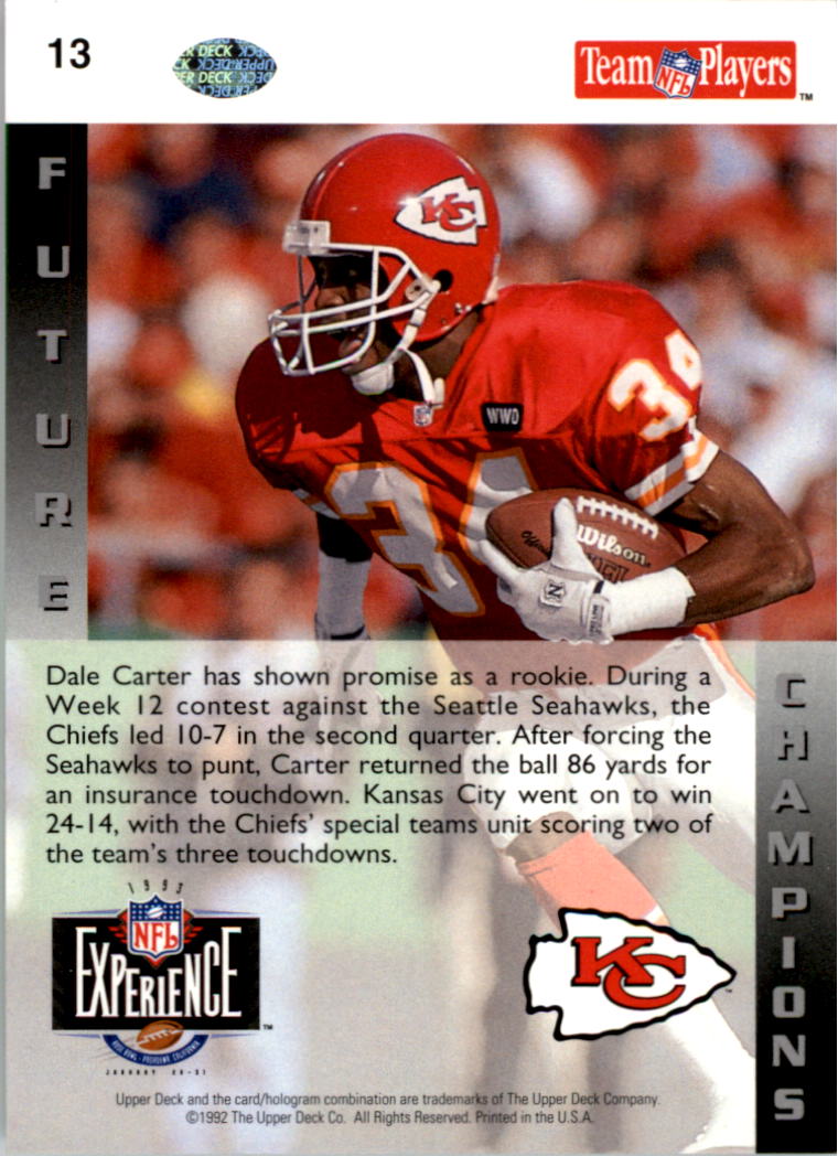1992-93 Upper Deck NFL Experience #13 Dale Carter back image