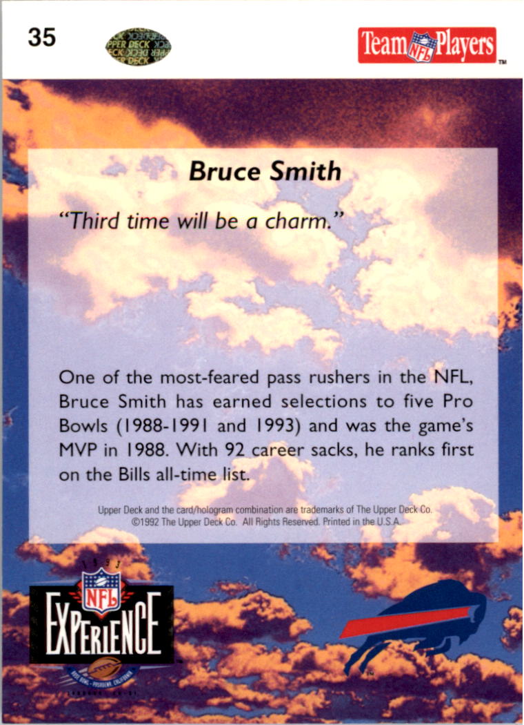 1992-93 Upper Deck NFL Experience #35 Bruce Smith back image