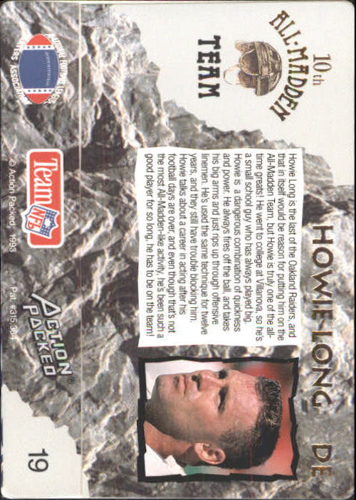 1993 Action Packed All-Madden #19 Howie Long back image