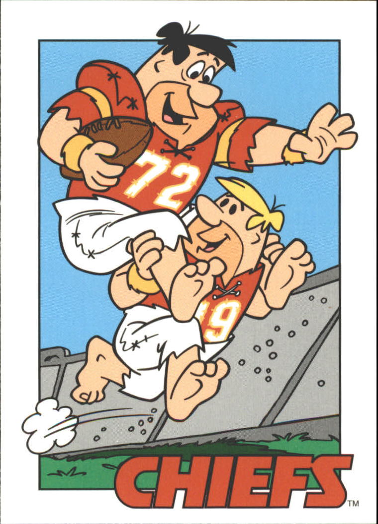 1993 Cardz Flintstones NFL #40 Kansas City Chiefs - corner dinged - VG