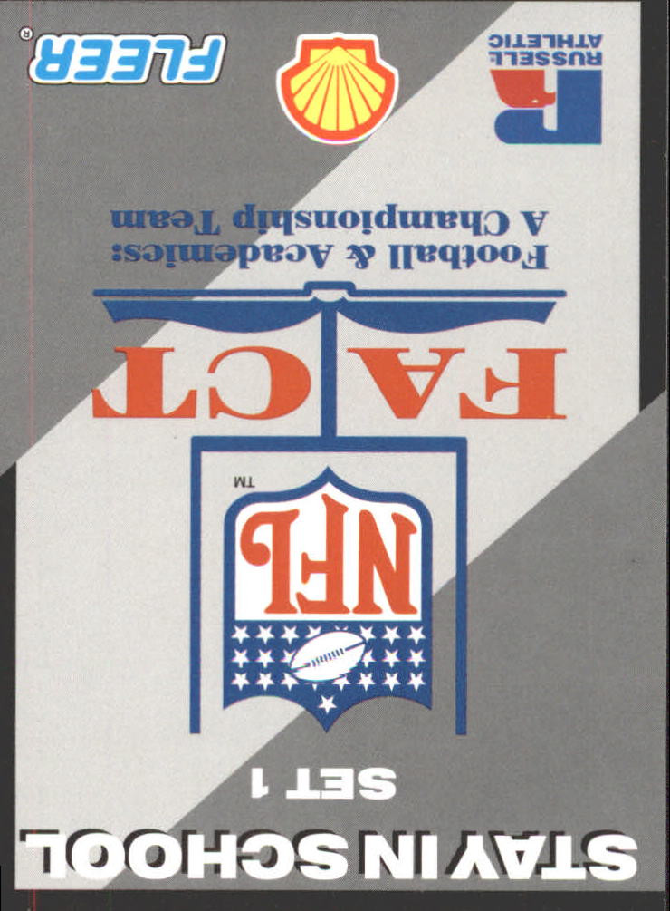 1993 FACT Fleer Shell Football Cards - Picture 3 of 213