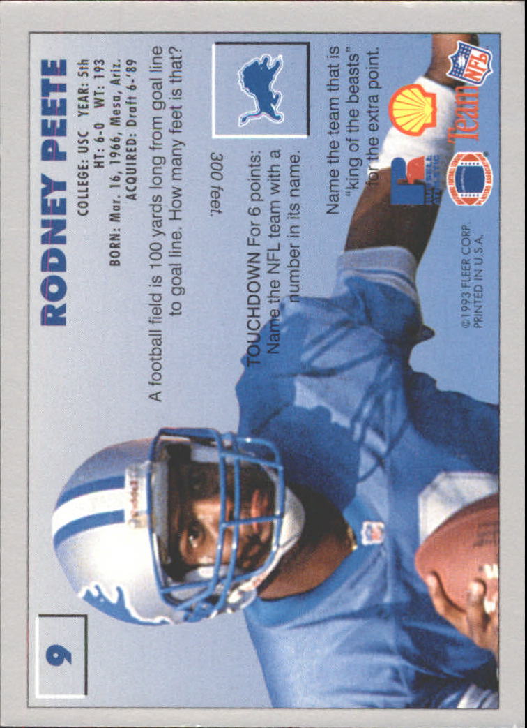 1993 FACT Fleer Shell Football Cards - Picture 19 of 213