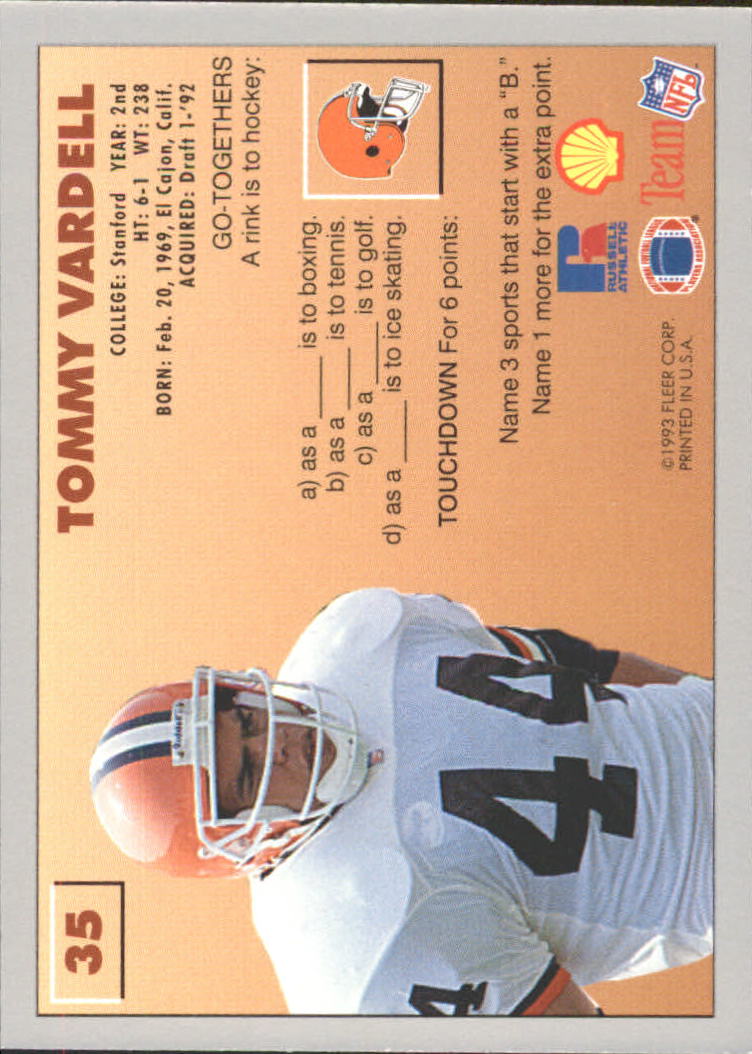 1993 FACT Fleer Shell Football Cards - Picture 69 of 213