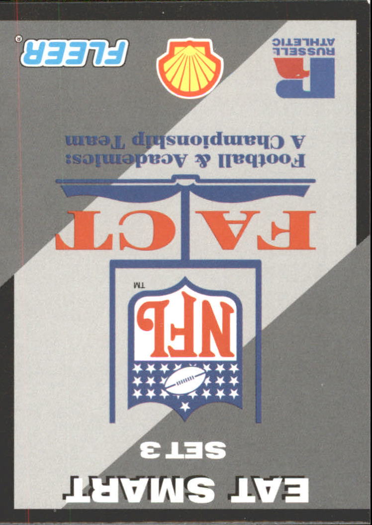 1993 FACT Fleer Shell Football Cards - Picture 72 of 213