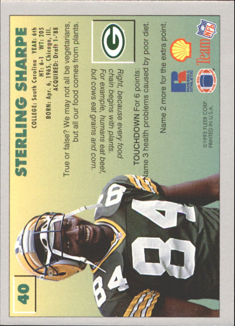 1993 FACT Fleer Shell Football Cards - Picture 79 of 213