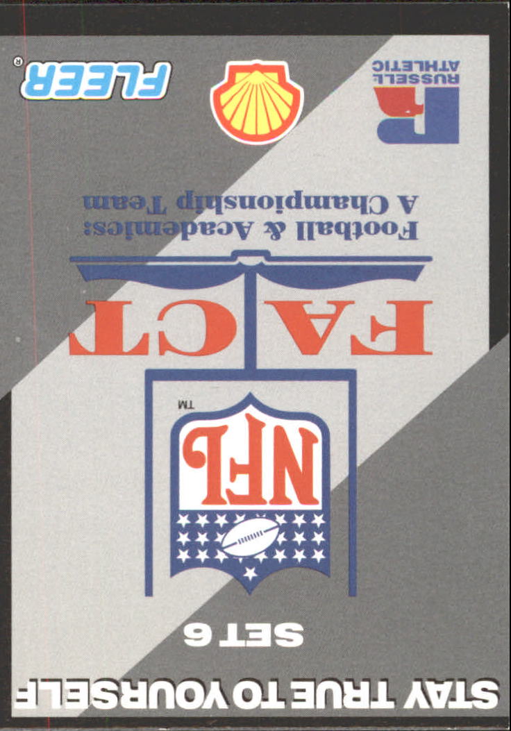 1993 FACT Fleer Shell Football Cards - Picture 178 of 213