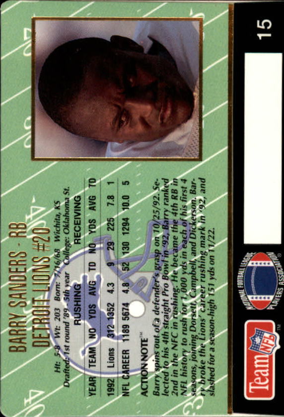 A0633- 1993 Action Packed FB Cards 1-222 +Rookies -You Pick- 15+ FREE US SHIP - Picture 17 of 368