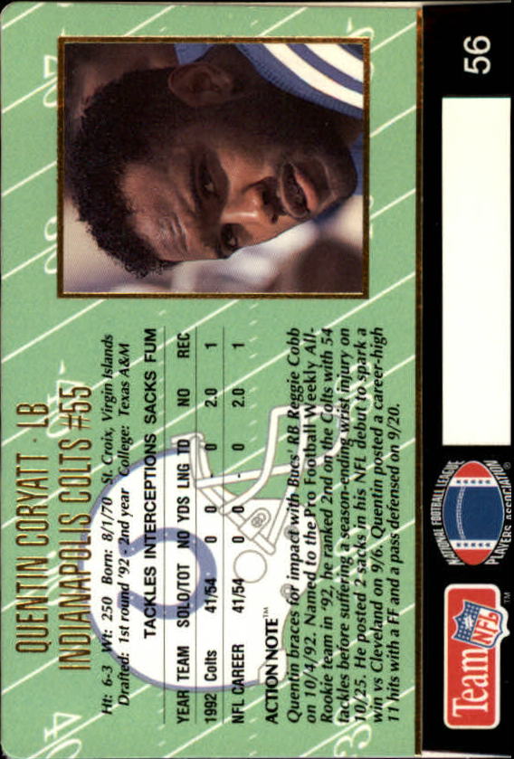A0633- 1993 Action Packed FB Cards 1-222 +Rookies -You Pick- 15+ FREE US SHIP - Picture 82 of 368
