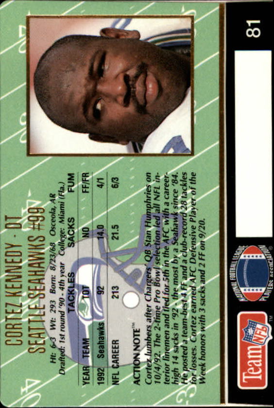 A0633- 1993 Action Packed FB Cards 1-222 +Rookies -You Pick- 15+ FREE US SHIP - Picture 126 of 368