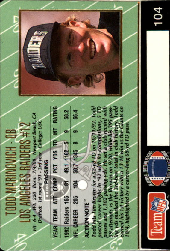 A0633- 1993 Action Packed FB Cards 1-222 +Rookies -You Pick- 15+ FREE US SHIP - Picture 168 of 368