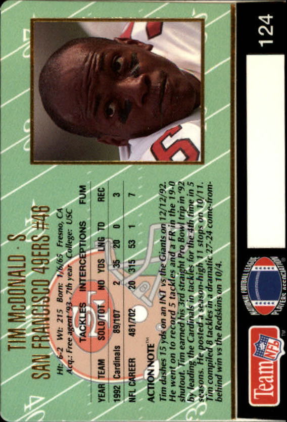 A0633- 1993 Action Packed FB Cards 1-222 +Rookies -You Pick- 15+ FREE US SHIP - Picture 206 of 368