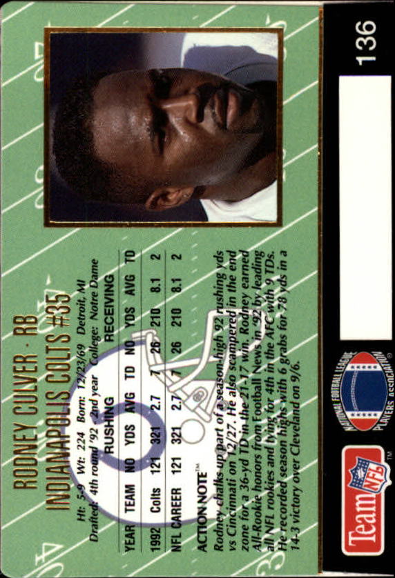 A0633- 1993 Action Packed FB Cards 1-222 +Rookies -You Pick- 15+ FREE US SHIP - Picture 230 of 368