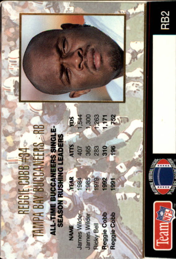 1993 Action Packed Rushers #RB2 Reggie Cobb back image