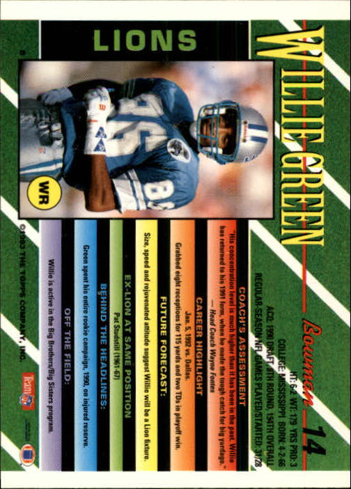 B2628- 1993 Bowman Fußball Karten 1-250 + Rookies -du Pick- 15 + Gratis US - Bild 29 von 489