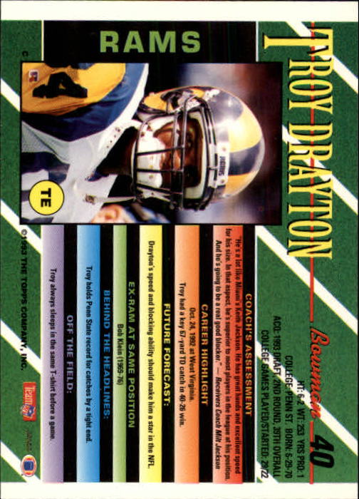 B2628- 1993 Bowman Fußball Karten 1-250 + Rookies -du Pick- 15 + Gratis US - Bild 81 von 489