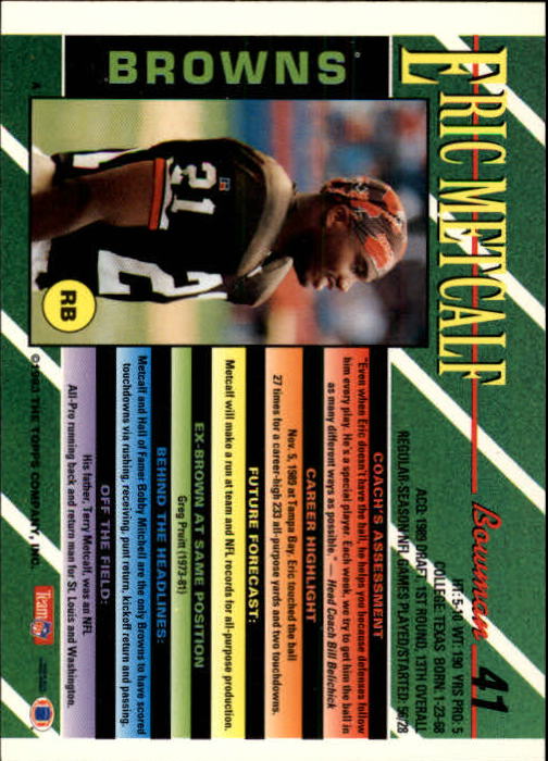 B2628- 1993 Bowman Fußball Karten 1-250 + Rookies -du Pick- 15 + Gratis US - Bild 83 von 489