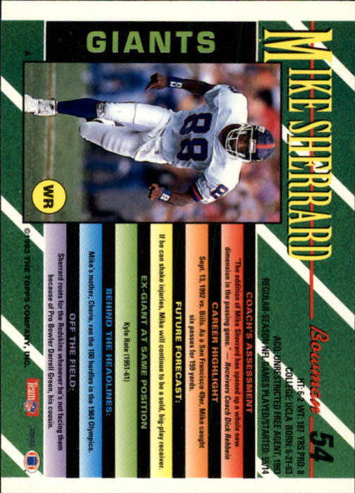 B2628- 1993 Bowman Fußball Karten 1-250 + Rookies -du Pick- 15 + Gratis US - Bild 109 von 489