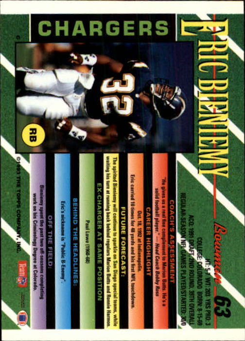 B2628- 1993 Bowman Fußball Karten 1-250 + Rookies -du Pick- 15 + Gratis US - Bild 125 von 489