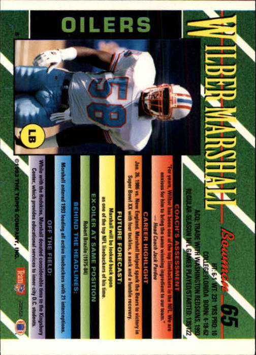 B2628- 1993 Bowman Fußball Karten 1-250 + Rookies -du Pick- 15 + Gratis US - Bild 129 von 489