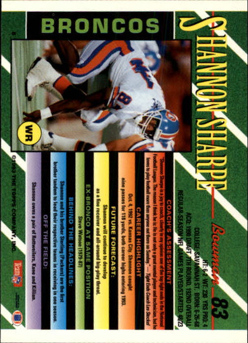 Sports Card Back