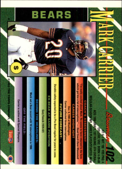 B2628- 1993 Bowman Fußball Karten 1-250 + Rookies -du Pick- 15 + Gratis US - Bild 199 von 489