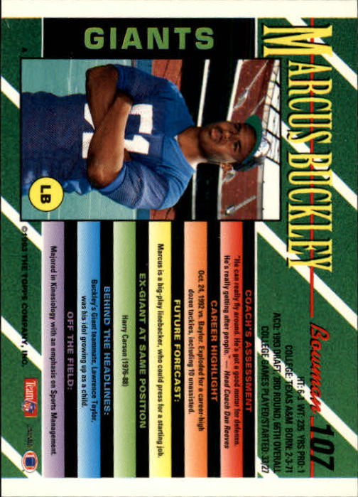 B2628- 1993 Bowman Fußball Karten 1-250 + Rookies -du Pick- 15 + Gratis US - Bild 209 von 489