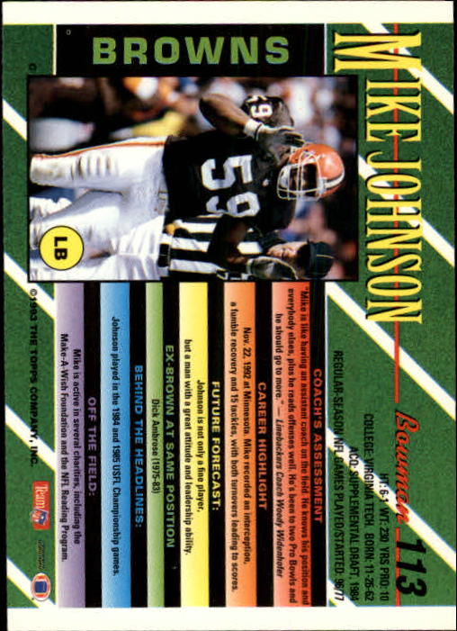 B2628- 1993 Bowman Fußball Karten 1-250 + Rookies -du Pick- 15 + Gratis US - Bild 221 von 489
