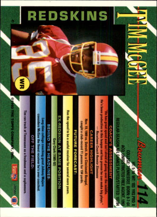 B2628- 1993 Bowman Fußball Karten 1-250 + Rookies -du Pick- 15 + Gratis US - Bild 223 von 489