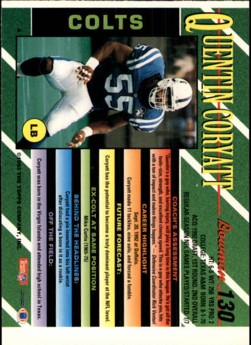 B2628- 1993 Bowman Fußball Karten 1-250 + Rookies -du Pick- 15 + Gratis US - Bild 253 von 489