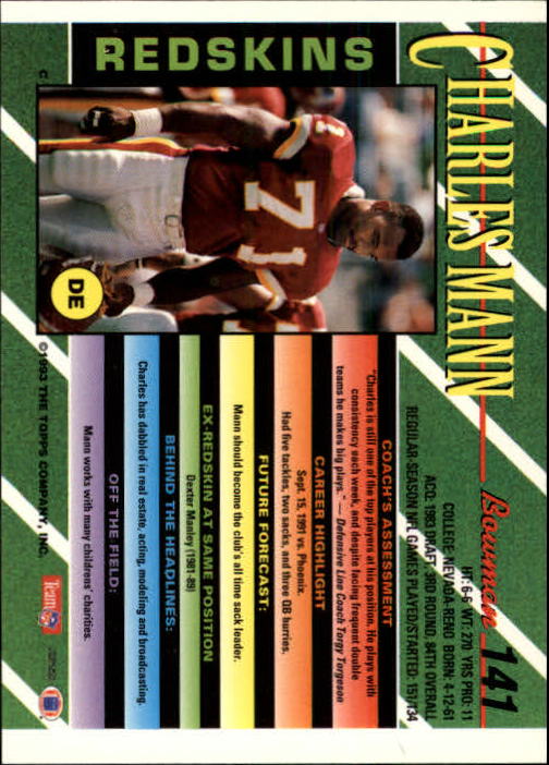 B2628- 1993 Bowman Fußball Karten 1-250 + Rookies -du Pick- 15 + Gratis US - Bild 275 von 489