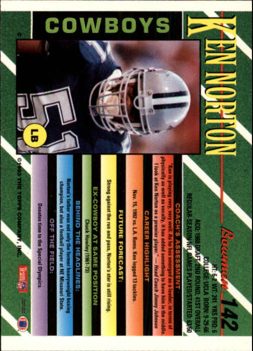 B2628- 1993 Bowman Fußball Karten 1-250 + Rookies -du Pick- 15 + Gratis US - Bild 277 von 489