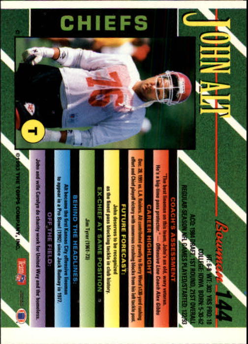 B2628- 1993 Bowman Fußball Karten 1-250 + Rookies -du Pick- 15 + Gratis US - Bild 281 von 489