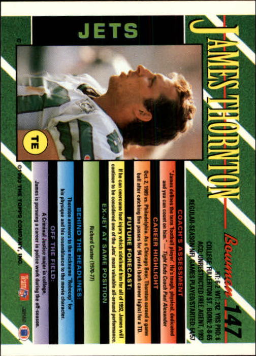 B2628- 1993 Bowman Fußball Karten 1-250 + Rookies -du Pick- 15 + Gratis US - Bild 287 von 489